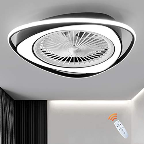 LED Deckenventilator Mit Beleuchtung Dimmbare Deckenleuchte Fernbedienung Einstellbar 3 Windgeschwindigkeit Unsichtbar Leise Deckenlampe Wohnzimmer Schlafzimmer Kinderzimmer Beleuchtung Kronleuchter,A