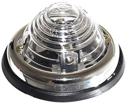 Old-Harvest 2x Begrenzungsleuchte rund Ø68mm Rot Weiß Gelb Kammer Leuchte Rücklicht Bremslicht Blinklicht Rückleuchte Beleuchtung NEU (Weiss)