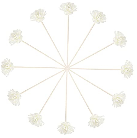 Angoily 12 Stück Aroma Diffuser Sticks, Rose Blumen Diffuser Sticks, Künstliche Rose Kopf Nachfüllsticks, Diffuser Aroma Sticks für Wohnkultur Zuhause Büro Spa