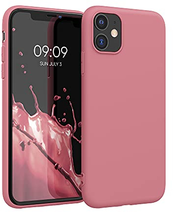 kwmobile Hülle kompatibel mit Apple iPhone 11 Hülle - weiches TPU Silikon Case - Cover geeignet für kabelloses Laden - Dark Rose