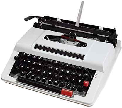 Mapeieet Máquina de Escribir, Escribir Manual clásico Vintage, Maquinaria Inglesa, Uso Normal, con cinturón Negro Rojo