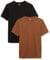 Amazon Essentials T-shirt ajusté à encolure ronde et manches courtes Homme, Lot de 2, Brun/Noir, M