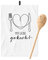 LaVida - 306642 - Set mit Handtuch und Kochlöffel, Mit Liebe gekocht, Baumwolle, Holz, 50cm x 70cm