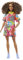 Barbie Fashionistas Puppe, Puppe mit braunem lockigem Haar, Good Vibes T-Shirt Kleid, lila Schuhe, goldene Halskette, inkl Puppe, Geschenk für Kinder, Spielzeug ab 3 Jahre,HJT00