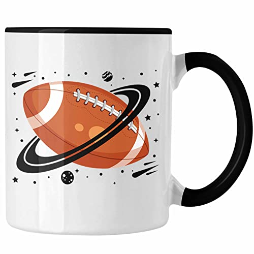 Trendation - American Football Tasse Geschenk Football-Spieler Geschenkidee für Geburtstag (Schwarz)
