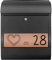 banjado® Briefkasten personalisiert mit graviertem Namensschild in Kupfer/Briefkasten schwarz 39x47x14cm / Briefkasten mit Hausnummer, Namen & Motiv Herzbordüre/Briefkasten mit Zeitungsfach