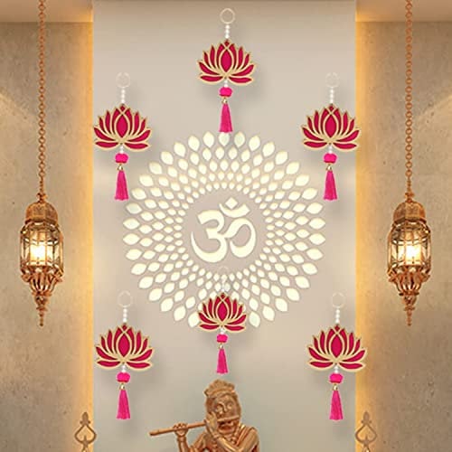 Smizzy Lotus Door Hangings for Decoration/Wall Hangings for Haldi Mehandi Temple Decor | Pooja Room Decoration Items | Back Dropper | showpiece for Home Decor