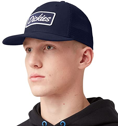 Dickies Herren Patch Logo Trucker Snapback Mütze, blau, Einheitsgröße