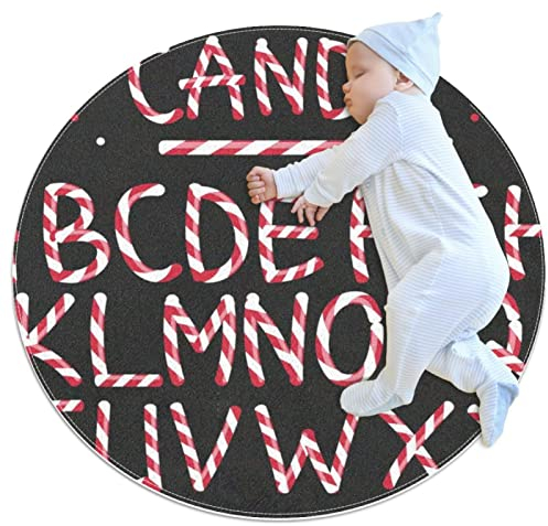 Teppiche für Schlafzimmer, luxuriöser weicher und Dicker Rutschfester Teppich für Babyzimmer, Kinderzimmer, moderner Dekorteppich,Candy Letters Weihnachten