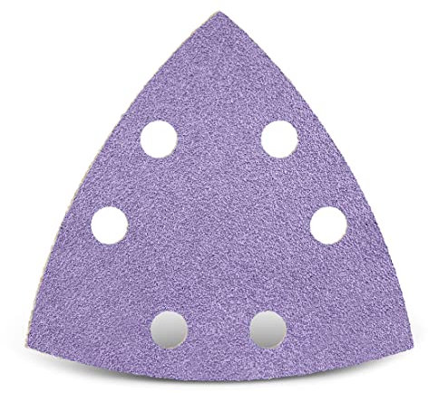MENZER Purple HD Klett-Schleifblätter, 93 mm, 6-Loch, f. Deltaschleifer, Keramik-Mix (50 Stk.) K80
