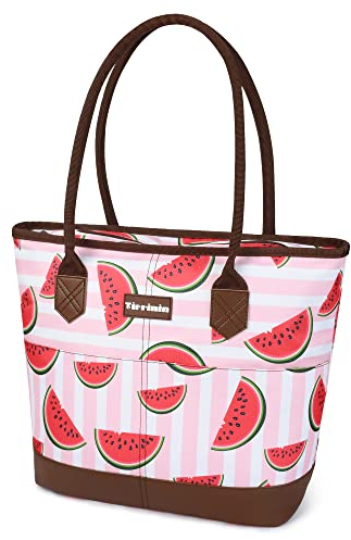 Kato Tirrinia Faltbar Kühltasche Groß mit Wasserdichte Isolierte 20L, Gross Einkaufstasche Isoliertasche Tote Tasche mit Reißverschluss, Ideale Thermotasche Picknicktasche Lunchtasche, Pink Melon