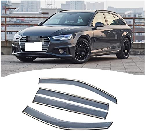BAZORO 4 Stück Autofenster Windabweiser für Audi A4 Avant 2017-2022, Vorne Hinten Autofensterblende Regenschutz Lüftungsschutz, AutoZubehöR