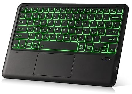 Bluetooth Tastiera con Mouse Touchpad e Retroilluminazione LED 11 Colori, Wireless Tastiera Tablet Italiano QWERTY compatibile con Smart Fire TV Box iPad Smartphone PC Mac Laptop