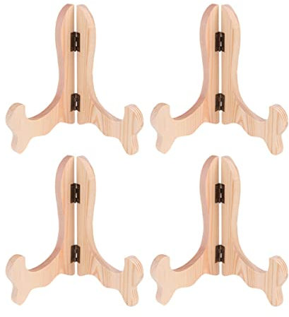 Milisten 4 Pz Cavalletto Pieghevole in Legno Cornici per Display a Piastra Cavalletto Espositore in Legno Regali di Nozze Portatarga Supporto per in Libro Decorativo da Donna