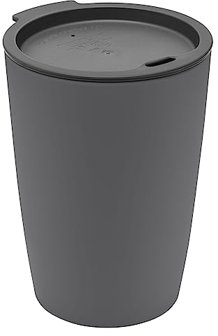 Magu Natur-Design Trinkbecher Coffee to Go Anthrazit ca. 310 ml aus einem Polymer aus natürlichen Materialien Mehrwegbecher Kaffeebecher