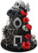 19 Stück Halloween-Kuchenaufsatz, Gothic-Rose, Totenkopf-Kuchenaufsatz mit schwarzem Schmetterling für Halloween, blutiger Horrorfilm, Geburtstagsparty, Kuchendekorationen (Typ 1)