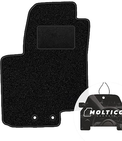 moto-MOLTICO Fahrer Fußmatte Auto Velours Fahrerseite Autoteppiche Schwarz Fahrermatte 1-teilig passend für Kia Venga Hyundai ix20