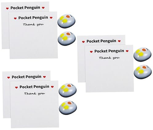Warmhm Ornamente 3 Sätze Grußkarte Pinguin Umarmt Tier Kleine Pinguin-Umarmung Baby-Pinguin-Figur Mini-Pinguin-Figuren Pinguin-gruß Taschenpinguin-Umarmung Künstlich Glas Requisiten