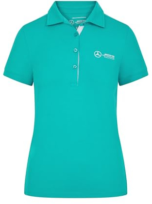 MERCEDES AMG PETRONAS F1 Frauen Polo mit 3D-Teamlogo-Ausführung - Ultramarinblau - Größe: S
