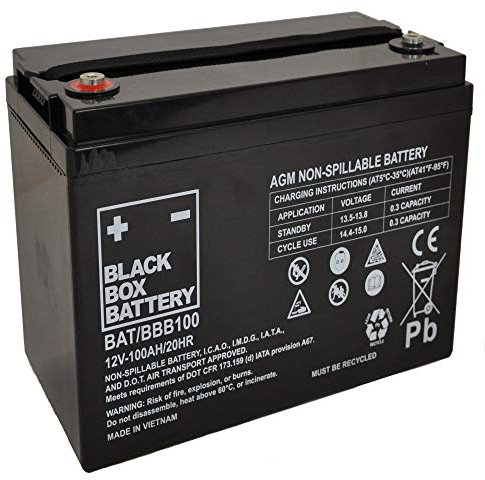 12V 100Ah Black Box Sealed Lead Acid Mobility Scooter Battery