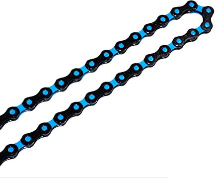Fahrradkette aus blauer Legierung, wasserdicht, rostfrei, neuartiger Stil, super glatt, leicht, geeignet for 12-Gang-Mountainbikes und Autobahnketten