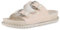 VAN HILL Damen Pantoletten Flach Schnallen Trendy Schuhe 214834 Beige Nieten 37