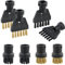 Shengxi Lot de 8 Nylon et Laiton Brosses Nettoyeur Vapeur 4 Brosses Rondes et 4 Brosses Plates Buse Compatible avec Karcher Brosses Accessoire Nettoyeur Vapeur pour Karcher SC1 SC2 SC3 SC4 SC5