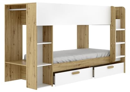 DEKIT GRUPO RIMOBEL VINTY - Cama para dormitorio - LITERA - BLANCO / NORDIC - 150 x 245.4 x 109.8