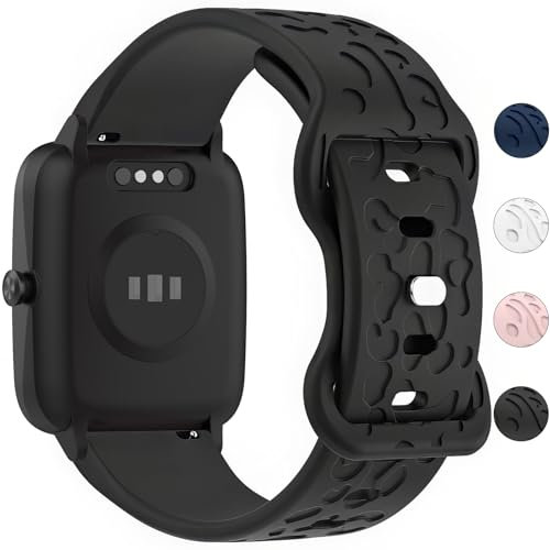 OUTPUTBT 19mm Armband für GRV FC1 Veryfitpro ID205L Silikon Uhrenarmband für HAMA 5910/4900,Fitpol0 H205L,LETSACTIV ID205S,Uwatch 3,Vowtop ID205U,ZOSKVEE ID205G Ersatzarmband Damen