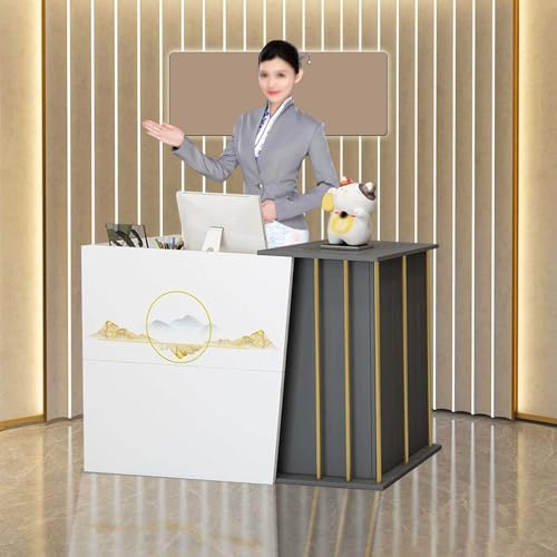 GLDWEY Empfangstresen, schlicht, modern, Supermarkt, Convenience Store, Hotel, kleine Bar, Schönheitssalon, Bekleidungsgeschäft, Kassierer, Rezeption, Kassentheke, Metall und MDF