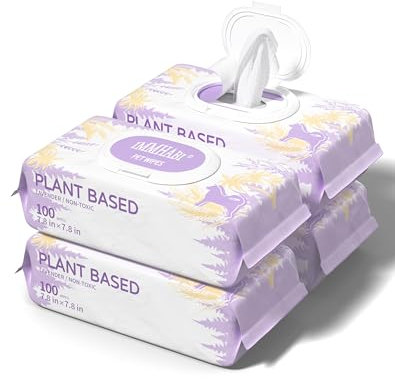 Dog Wipes for Paws and Butt Plant Based Hypoallergenic Pets Cleansing & Deodorizing Gland Hygienic Puppy Wipes for Dogs Face and Body Cat Wipes Cleaning Fur Doggie Wipes Doggy Wipes (Lavender)