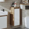 ROOMART Set di mobili da bagno, 50 cm, con lavandino, mobili da bagno, WC (armadio laterale, rovere bianco)