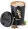 PoStar - Kaffee Thermobecher Personalisiert Kaffeebecher to go Thermo - Thermosbecher Auslaufsicher - Isolierflasche - Isolierbecher mit Ihrem Namen - 350 ml - Schwarz