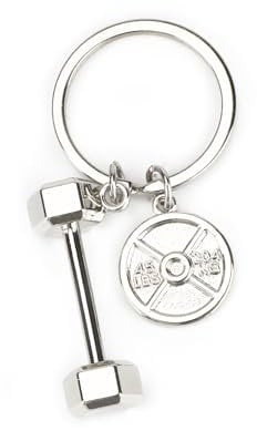 Tranbath Edelstahl Schlüsselanhänger Mit Dumbbell-Anhänger, Geschenke Für Frauen, Geburtstagsgeschenk Für Guter Freundin, Kleine Geschenke, Tolles Geschenk Zum Sport, Ideal Für Geburtstage Und Reisen