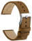 WOCCI 20mm Elite Uhrenarmband, Top Grain Leder, Schnellverschluss, Silberne Schnalle (Sand)