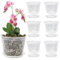 XPJBKC Lot de 6 pots à orchidée transparents de 15 cm avec trous et plateau - Pots à orchidée en plastique transparent pour semis et kit de rempotage des racines