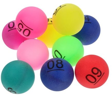 JOINPAYA Colorful Numbered Balls 1-20: Seamless Table Tennis Balls for Raffle Draws and Game Activities for Fun and Entertainment