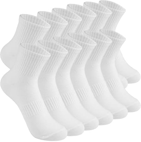 Maxmoc Socks Women,Soft Cotton Ankle Socks Breathable Wicking (6, White)