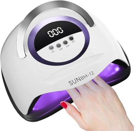 aichilra UV LED Lampe für Gelnägel, 300W 72LEDs Nagellampe mit verbessertem Ladestecker und 4 Timern, LCD-Display, Infrarotsensor, abnehmbarer Basis, Griff für Salon und Zuhause