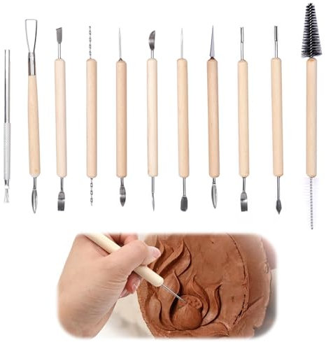 SopwMap Set de Herramientas de Modelado para Arcilla y Cerámica (11 Piezas) para Escultura y Tallado, para Artistas, Principiantes y Expertos en Cerámica Polimérica y Otros Materiales