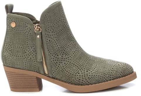 XTI - Freizeitstiefeletten Damen Khaki - Bequeme und vielseitige Schuhe - Casual Mode - Modell 14388604 (Größe 38)