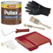 Adler Pullex Langzeit Lasur - Holzlasur Außen Wetterfest - kein Abblättern bei Witterung und Schutz gegen Bläue- und Schimmelbefall - mit 2x Pinsel + Lackroller Set mit Farbwanne, Wenge 750ml