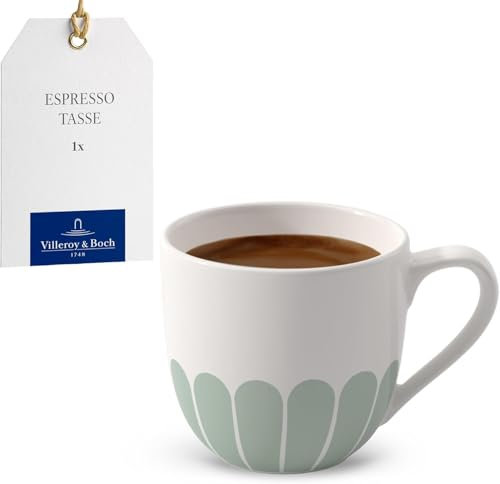 Villeroy & Boch - Fleur vert Espresso Cup Green, Dishwasher-Safe, Microwave-Safe, Cup for Espresso or Small Coffee, Small Coffee Cup, Crockery Flower Pattern, Premium Porcelain