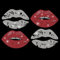 PLIGREAT 4 Pcs Lips Pattern Rhinestone Iron on Hotfix Heat Transfer Decal, Glitter Iron on Patches Clothing Repair Appliques for DIY Jackets T-Shirts Pants Bags Tailors Shop Supplies