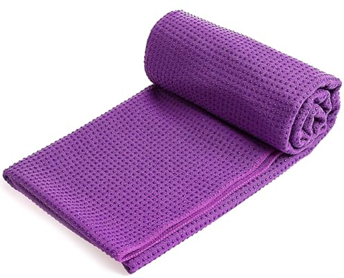 Yoga-Handtuch, rutschfest, weich, saugfähig, Mikrofaser-Decke, Hot Yoga, Pilates, faltbar, waschbar, für Fitnessstudio, Unterricht, Büro, Picknick, Camping
