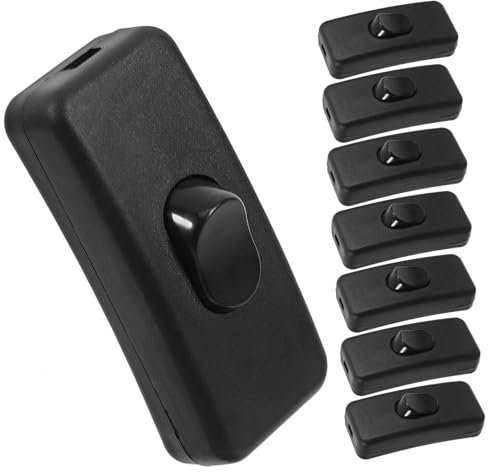 Holibanna 10pcs Copper Light Switch Black Inline Lamp Switch for Electric Extension Cord