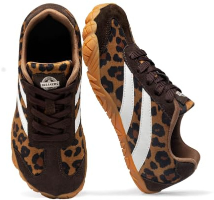 Barezoey Zapatos descalzos para mujer, zapatos descalzos para hombre, zapatillas retro, leopardo, 39 EU