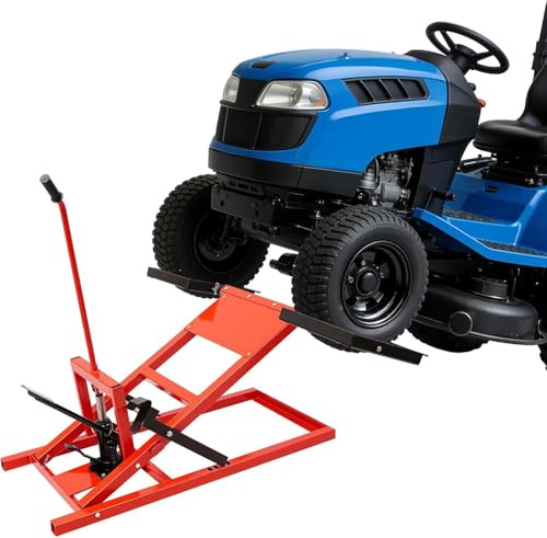 Rasenmäherheber Rasenmäher-Hebevorrichtung Einstellbarer Radstand Rasentraktor-Heber Rasenmäher Lift,Hubhöhe 44,45–61 cm,Für den Aufzug von Rasenmähern,Traktoren, Offroad-Fahrzeugen