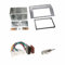 Einbauset : Autoradio Doppel-DIN 2-DIN 2 DIN Blende Einbaurahmen Radioblende Silber + ISO Radio KFZ Adapter Radioadapter Radioanschlusskabel + Antennenadapter für Toyota Corolla Verso (E12) 2004-2009