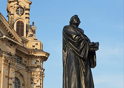 hansepuzzle 58491 - Martin Luther Denkmal Puzzle 260 Teile | Religion Puzzle mit hochwertiger Puzzle Aufbewahrung: Kartonbox und wiederverschließbarem Beutel | Puzzle-Maße: 41 x 28,7 cm
